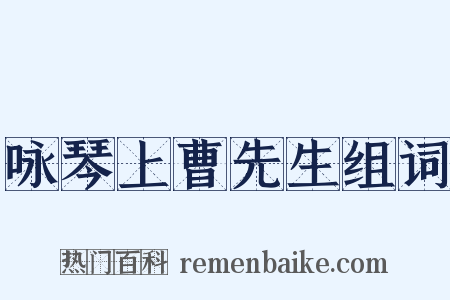 咏琴上曹先生组词是什么意思的图片